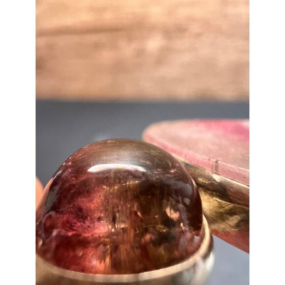 NEW Watermelon Tri color tourmaline sterling silver pendant 11.02 grams - Picture 11 of 14